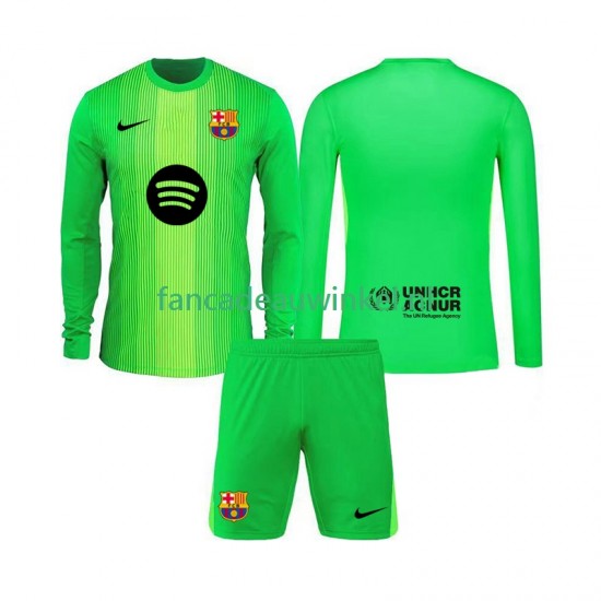 FC Barcelona Wedstrijdshirt met Korting Keepersshirt Thuis Kind 2025-26 Lange Mouw