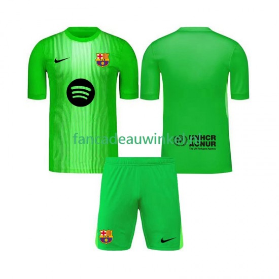 FC Barcelona Wedstrijdshirt met Korting Keepersshirt Thuis Kind 2025-26 Korte Mouw