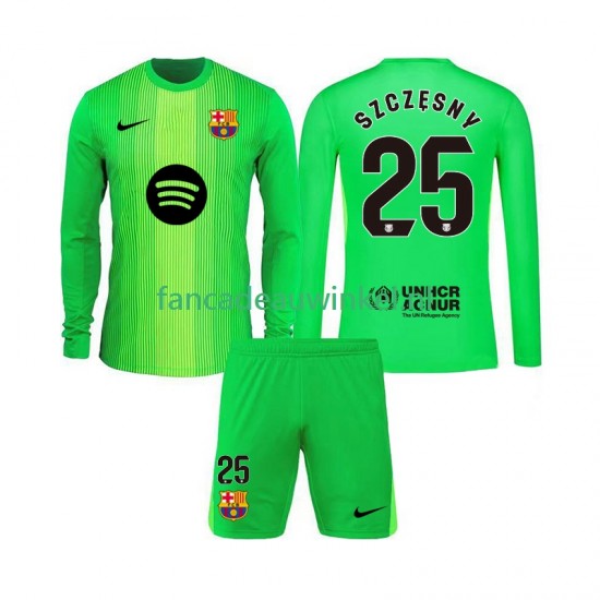 FC Barcelona Wedstrijdshirt met Korting Szczesny 25 Keepersshirt Thuis Kind 2025-26 Lange Mouw