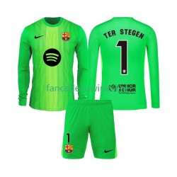 FC Barcelona Wedstrijdshirt met Korting Ter Stegen 1 Keepersshirt Thuis Kind 2025-26 Lange Mouw