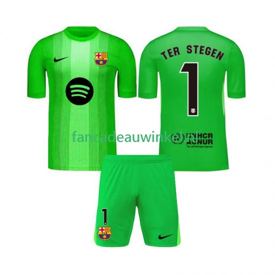 FC Barcelona Wedstrijdshirt met Korting Ter Stegen 1 Keepersshirt Thuis Kind 2025-26 Korte Mouw