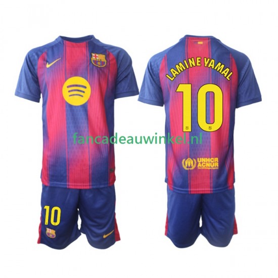FC Barcelona Wedstrijdshirt met Korting Lamine Yamal 10 Thuis Kind 2025-26 Korte Mouw