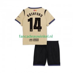 FC Barcelona Wedstrijdshirt met Korting Marcus Rashford 14 UCL Uit Kind 2025-26 Korte Mouw
