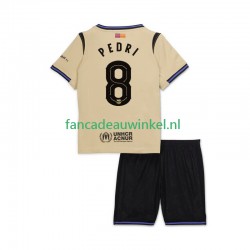 FC Barcelona Wedstrijdshirt met Korting Pedri 8 UCL Uit Kind 2025-26 Korte Mouw