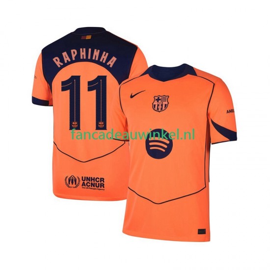 FC Barcelona Wedstrijdshirt met Korting Raphinha 11 Champions League 3rd Heren 2025-26 Korte Mouw