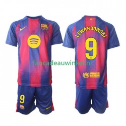 FC Barcelona Wedstrijdshirt met Korting Robert Lewandowski 9 Thuis Kind 2025-26 Korte Mouw