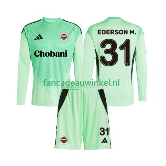 Wedstrijdshirt met Korting Fenerbahce Ederson Moraes 31 Keepersshirt Uit Kind 2025-26 Lange Mouw