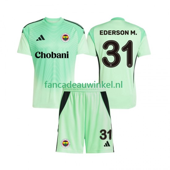 Wedstrijdshirt met Korting Fenerbahce Ederson Moraes 31 Keepersshirt Uit Kind 2025-26 Korte Mouw