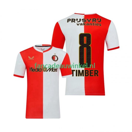 Feyenoord Rotterdam Wedstrijdshirt met Korting Quinten Timber 8 Thuis Heren 2025-26 Korte Mouw