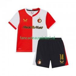 Feyenoord Rotterdam Wedstrijdshirt met Korting Sem Steijn 14 Thuis Kind 2025-26 Korte Mouw
