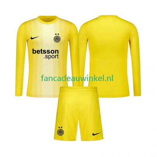Inter Milan Wedstrijdshirt met Korting Keepersshirt Uit Kind 2025-26 Lange Mouw