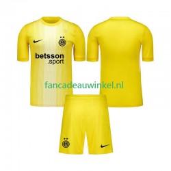 Inter Milan Wedstrijdshirt met Korting Keepersshirt Uit Kind 2025-26 Korte Mouw