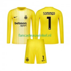 Inter Milan Wedstrijdshirt met Korting Yann Sommer 1 Keepersshirt Uit Kind 2025-26 Lange Mouw