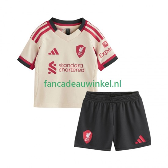 Liverpool Wedstrijdshirt met Korting Uit Kind 2025-26 Korte Mouw