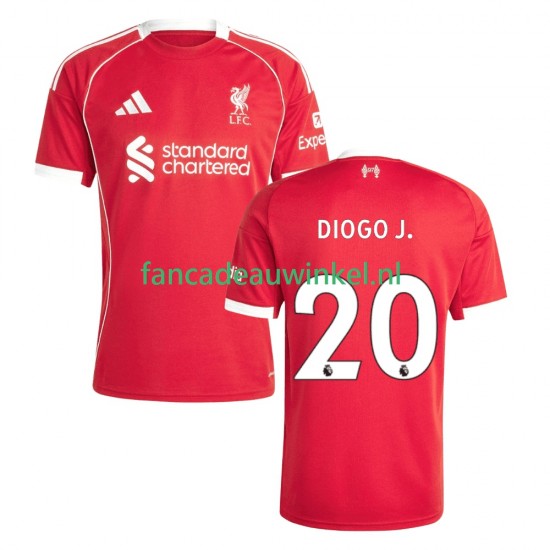 Liverpool Wedstrijdshirt met Korting Diogo Jota 20 Thuis Heren 2025-26 Korte Mouw