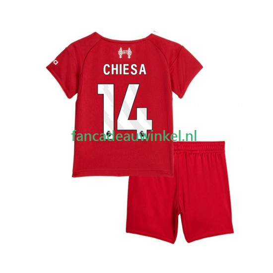 Liverpool Wedstrijdshirt met Korting Federico Chiesa 14 Thuis Kind 2025-26 Korte Mouw