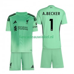 Liverpool Wedstrijdshirt met Korting Alisson Becker 1 Keepersshirt Thuis Kind 2025-26 Korte Mouw