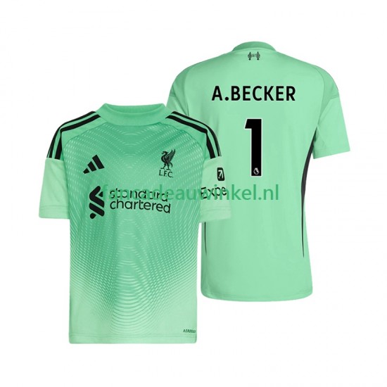 Liverpool Wedstrijdshirt met Korting Alisson Becker 1 Keepersshirt Thuis Heren 2025-26 Korte Mouw