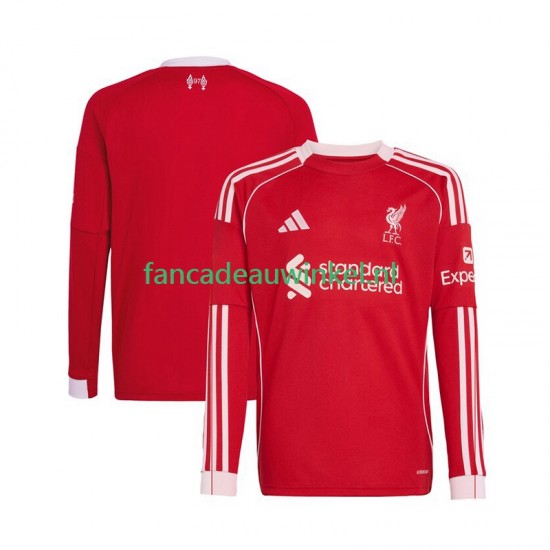 Liverpool Wedstrijdshirt met Korting Thuis Heren 2025-26 Lange Mouw