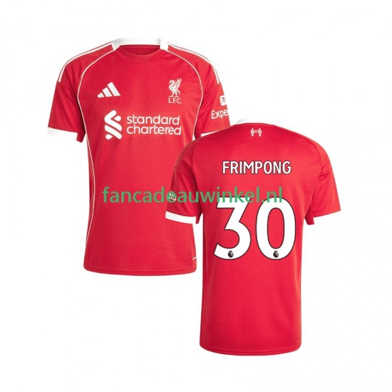 Liverpool Wedstrijdshirt met Korting Jeremie Frimpong 30 Thuis Heren 2025-26 Korte Mouw
