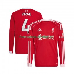 Liverpool Wedstrijdshirt met Korting Virgil van Dijk 4 Thuis Heren 2025-26 Lange Mouw
