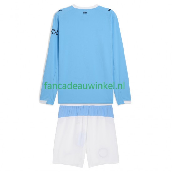 Manchester City Wedstrijdshirt met Korting Thuis Kind 2025-26 Lange Mouw