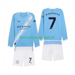 Manchester City Wedstrijdshirt met Korting Omar Marmoush 7 Thuis Kind 2025-26 Lange Mouw