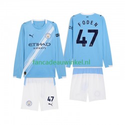 Manchester City Wedstrijdshirt met Korting Phil Foden 47 Thuis Kind 2025-26 Lange Mouw