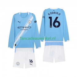 Manchester City Wedstrijdshirt met Korting Rodrigo Hernandez 16 Thuis Kind 2025-26 Lange Mouw
