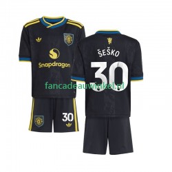 Manchester United Wedstrijdshirt met Korting Benjamin Sesko 30 3rd Kind 2025-26 Korte Mouw