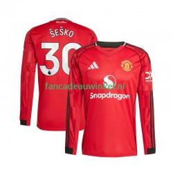 Manchester United Wedstrijdshirt met Korting Benjamin Sesko 30 Thuis Heren 2025-26 Lange Mouw