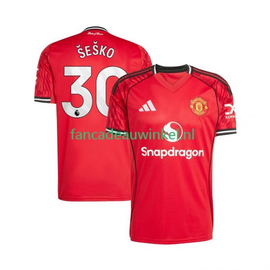 Manchester United Wedstrijdshirt met Korting Benjamin Sesko 30 Thuis Heren 2025-26 Korte Mouw