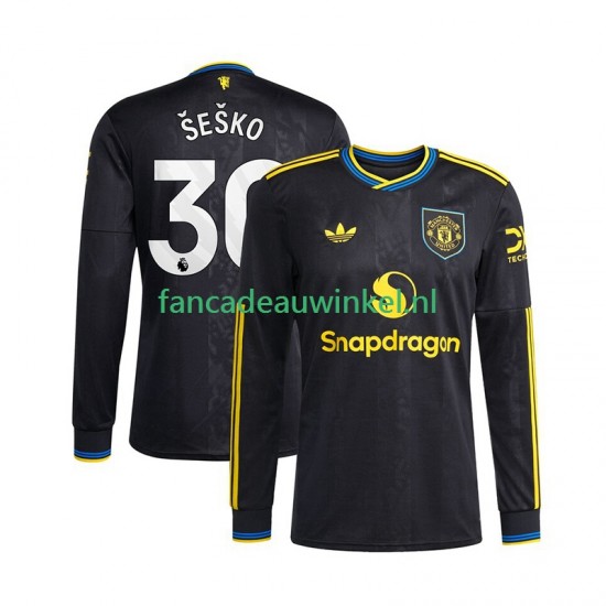 Manchester United Wedstrijdshirt met Korting Benjamin Sesko 30 3rd Heren 2025-26 Lange Mouw