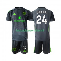 Manchester United Wedstrijdshirt met Korting Andre Onana 24 Keepersshirt Uit Kind 2025-26 Korte Mouw