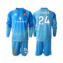 Manchester United Wedstrijdshirt met Korting Andre Onana 24 Keepersshirt Thuis Kind 2025-26 Lange Mouw