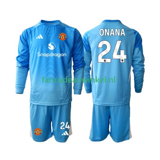 Manchester United Wedstrijdshirt met Korting Andre Onana 24 Keepersshirt Thuis Kind 2025-26 Lange Mouw