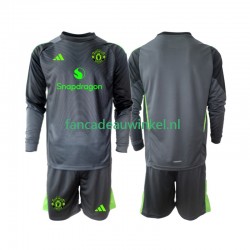 Manchester United Wedstrijdshirt met Korting Keepersshirt Uit Kind 2025-26 Lange Mouw