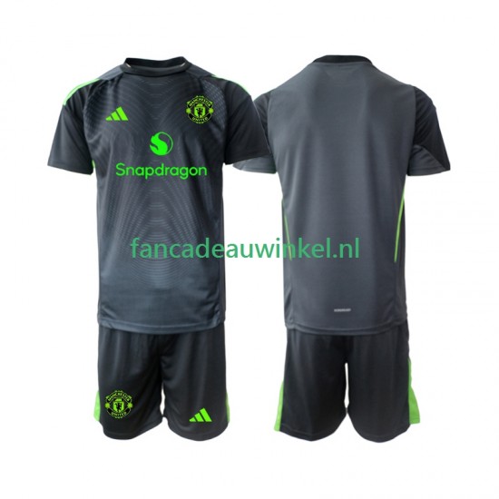 Manchester United Wedstrijdshirt met Korting Keepersshirt Uit Kind 2025-26 Korte Mouw