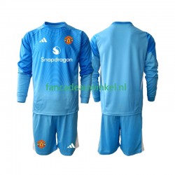 Manchester United Wedstrijdshirt met Korting Keepersshirt Thuis Kind 2025-26 Lange Mouw