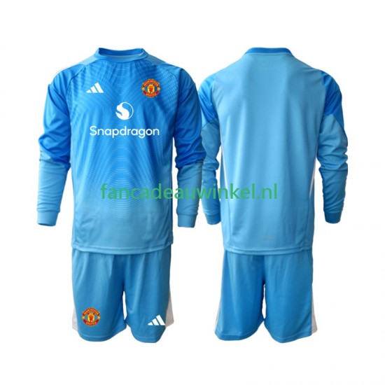 Manchester United Wedstrijdshirt met Korting Keepersshirt Thuis Kind 2025-26 Lange Mouw