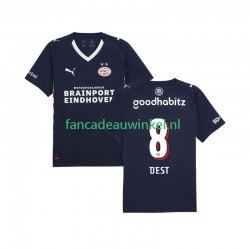 PSV Eindhoven Wedstrijdshirt met Korting Sergino Dest 8 Uit Heren 2025-26 Korte Mouw