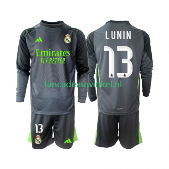 Real Madrid Wedstrijdshirt met Korting Andriy Lunin 13 Keepersshirt 3rd Kind 2025-26 Lange Mouw