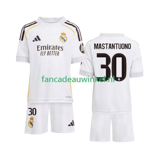 Real Madrid Wedstrijdshirt met Korting Mastantuono 30 Thuis Kind 2025-26 Korte Mouw