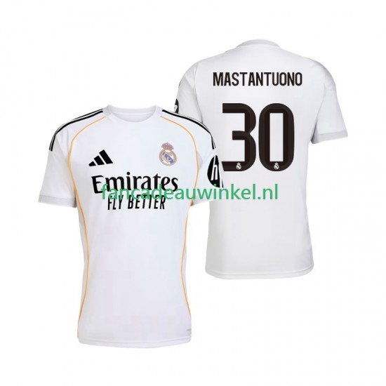 Real Madrid Wedstrijdshirt met Korting Mastantuono 30 Thuis Heren 2025-26 Korte Mouw