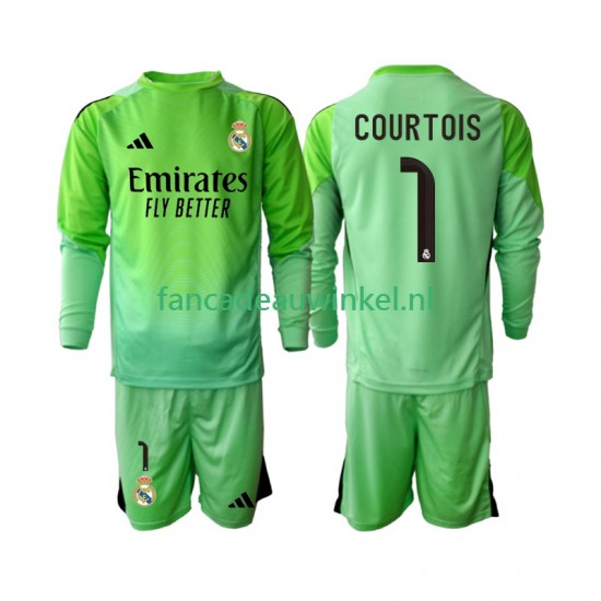 Real Madrid Wedstrijdshirt met Korting Thibaut Courtois 1 Uit Kind 2025-26 Lange Mouw
