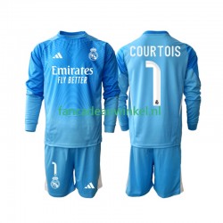 Real Madrid Wedstrijdshirt met Korting Thibaut Courtois 1 Thuis Kind 2025-26 Lange Mouw