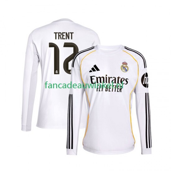 Real Madrid Wedstrijdshirt met Korting Trent Alexander-Arnold 12 Thuis Heren 2025-26 Lange Mouw