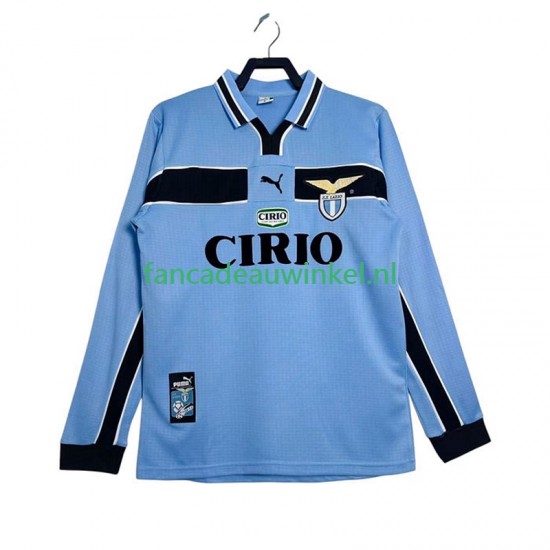 SS Lazio Wedstrijdshirt met Korting Retro Thuis Heren 1998 1999 Lange Mouw