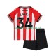 Wedstrijdshirt met Korting Sunderland Granit Xhaka 34 Thuis Kind 2025-26 Korte Mouw