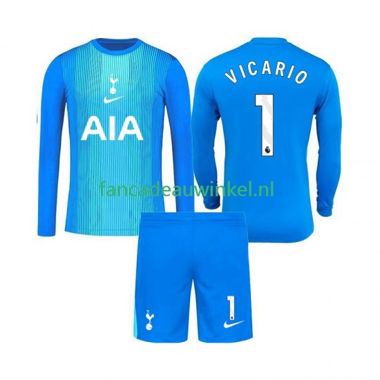Tottenham Hotspur Wedstrijdshirt met Korting Guglielmo Vicario 1 Keepersshirt Uit Kind 2025-26 Lange Mouw